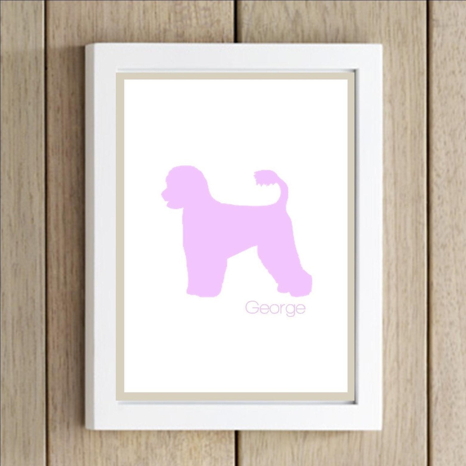 Dog Silhouette Print Personalized 8x10