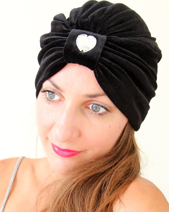 Black Velvet Turban by Mademoiselle Mermaid