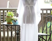 Beach Cover up Maxi Dress - Muumuu in White Cotton Gauze