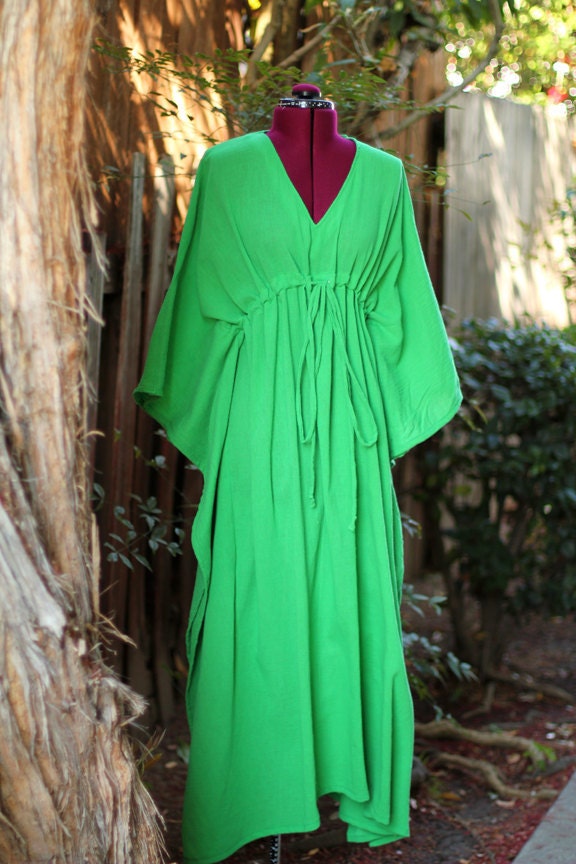 Caftan Maxi Dresses - Parrot Green Gauze Kaftan - Many Colors