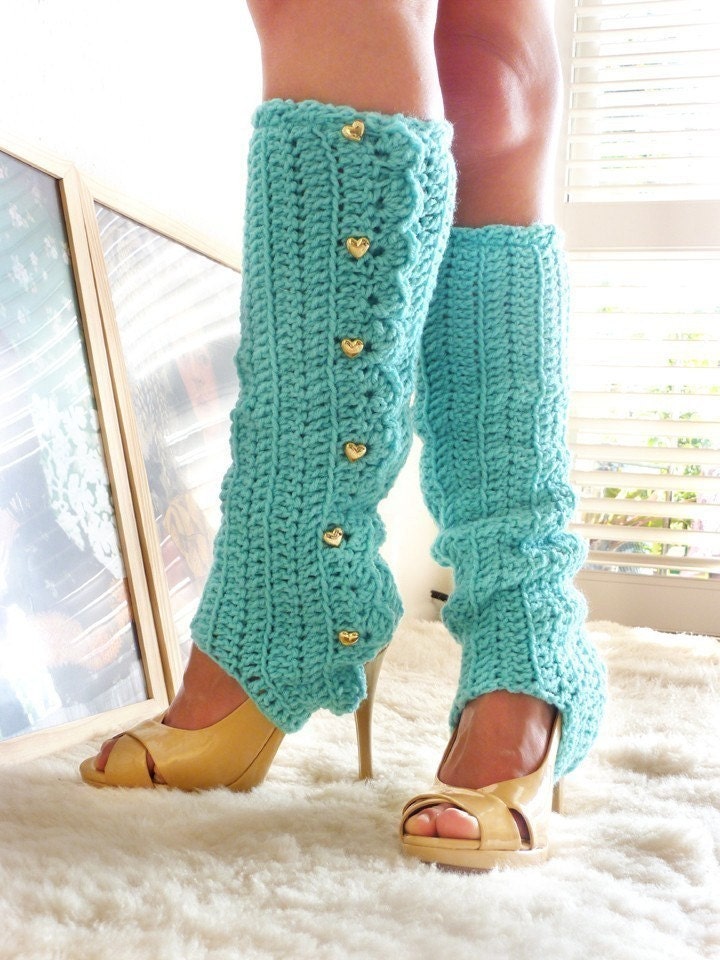 Crochet Leg Warmers with Stirrups by Mademoiselle Mermaid