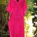 Beach Cover Up - Caftan Maxi Dress in Fuchsia