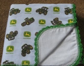 Blue John Deere Blanket Set