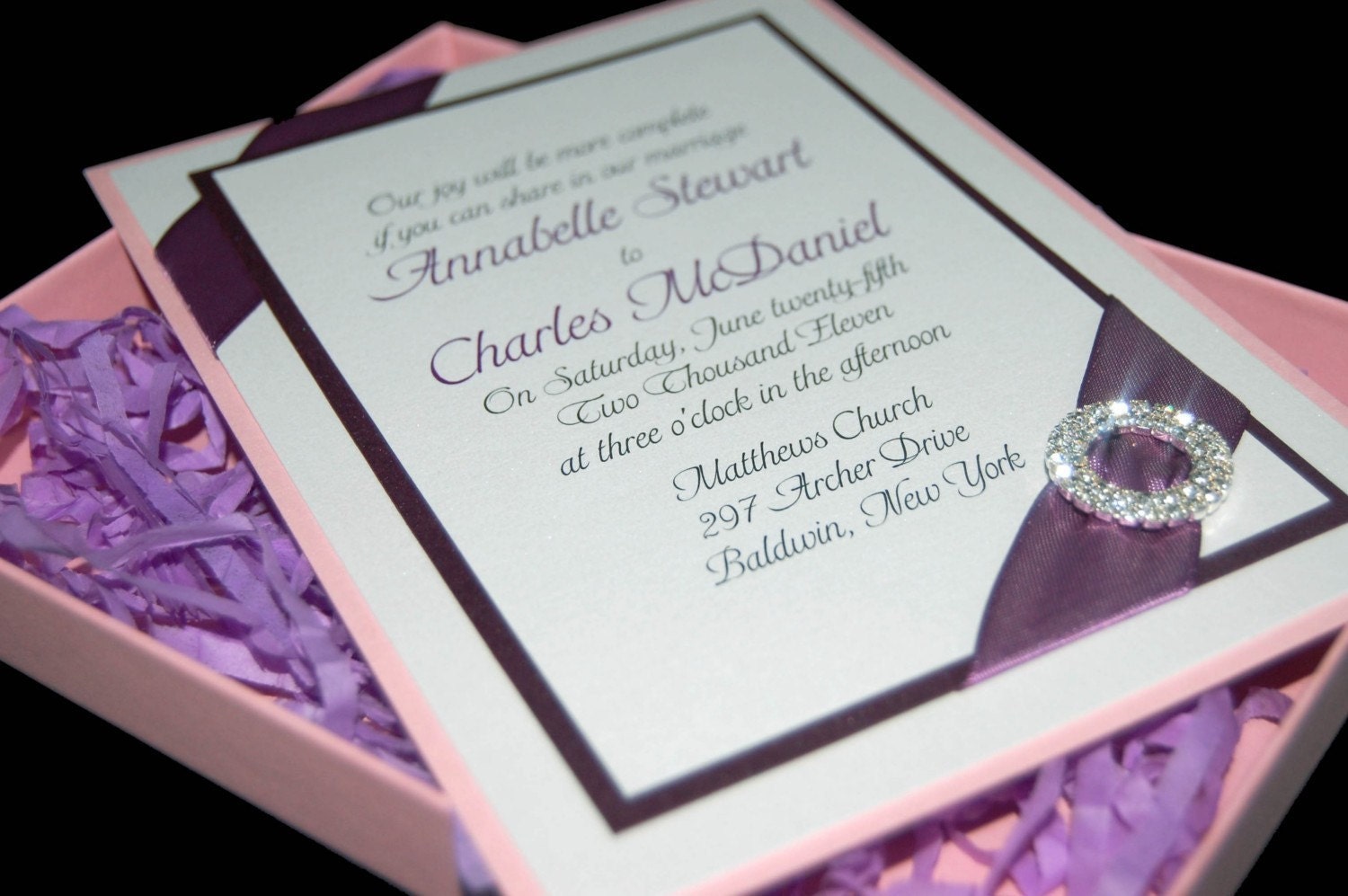 The Graceful Glitzy Boxed Wedding Invitation (RSVP Postage Included)