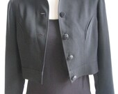 Vintage Short Black Jacket. Decorative Buttons. Everyday Jacket. Size Medium. Classic Black Jacket. Button Up Jacket. Casual. Circa 1980s.