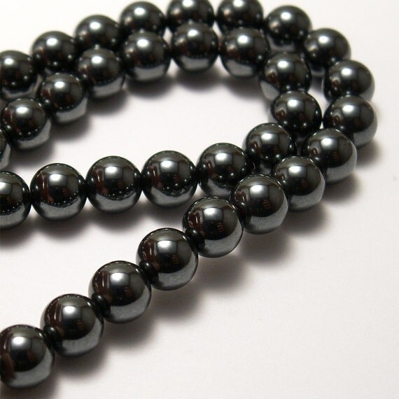 Natural Hematite Beads 6mm Round Full by desertfiresupplies