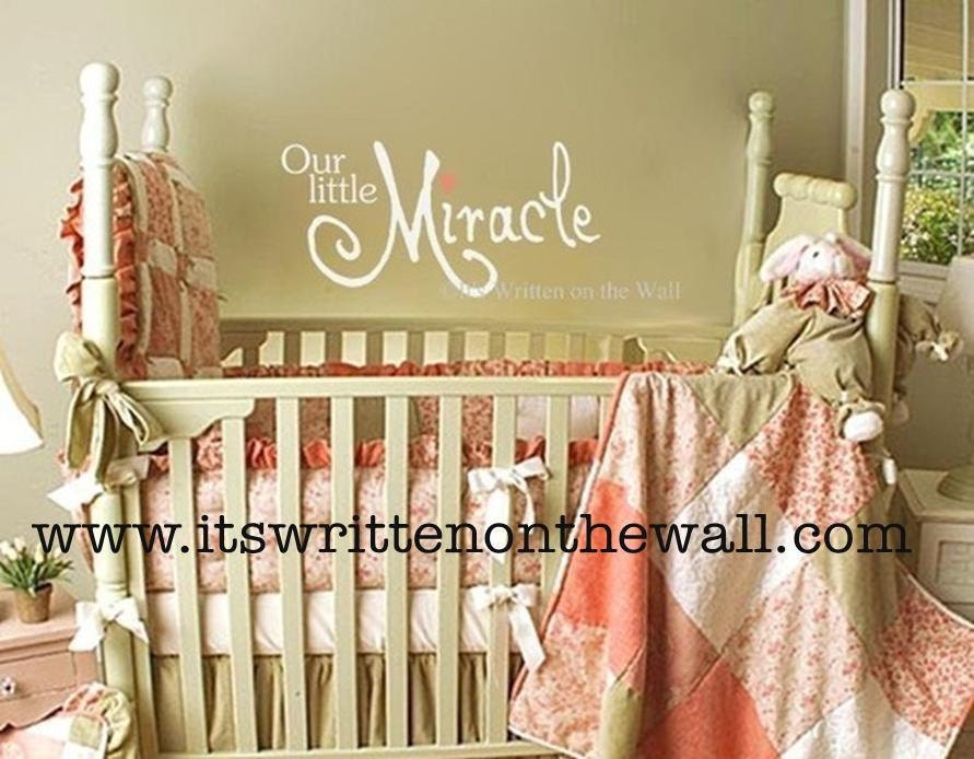 Our Little Miracle 12x24 for Girls  and Boys Vinyl Lettering Wall Saying