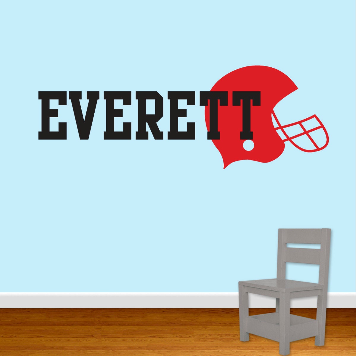 Custom Football Name Vinyl Wall Decal