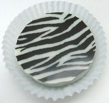 Designer Chocolate Covered Oreos -Black Zebra Print Birthday Party Favor or Gift