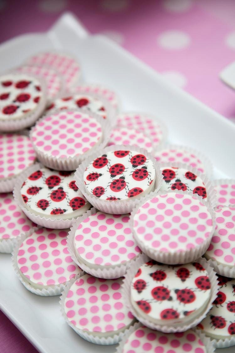 Designer LADYBUGS Chocolate Covered Oreos -1 Dozen Birthday Party Favor Girl Boy Insect Bug Picnic Garden
