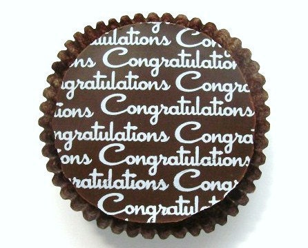 1 Dozen White CONGRATULATIONS Design -Chocolate Covered Oreos Graduation Wedding Shower Baby