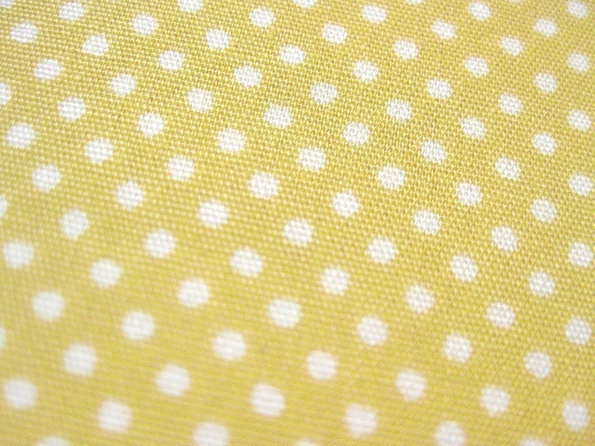 Japanese Cotton Fabric - Yellow Mustard Tiny Dots - Half Yard