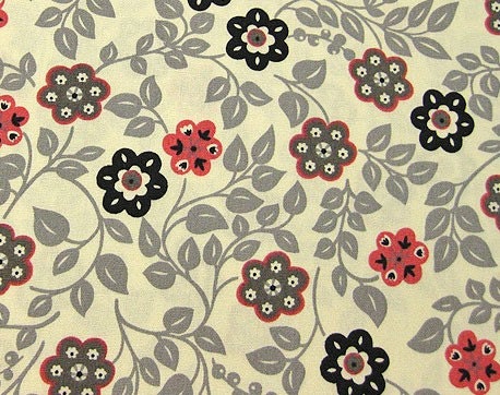 Japanese Cotton Fabric - Spring Bloom in Pink and Gray - Half Yard