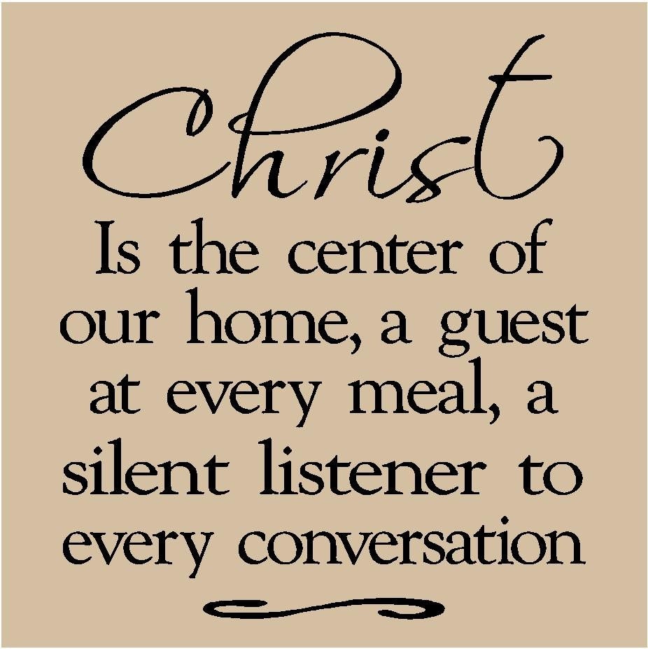 T77- Christ is the center of our home...  12x12  vinyl wall art decals lettering words home decor sayings quote stickers