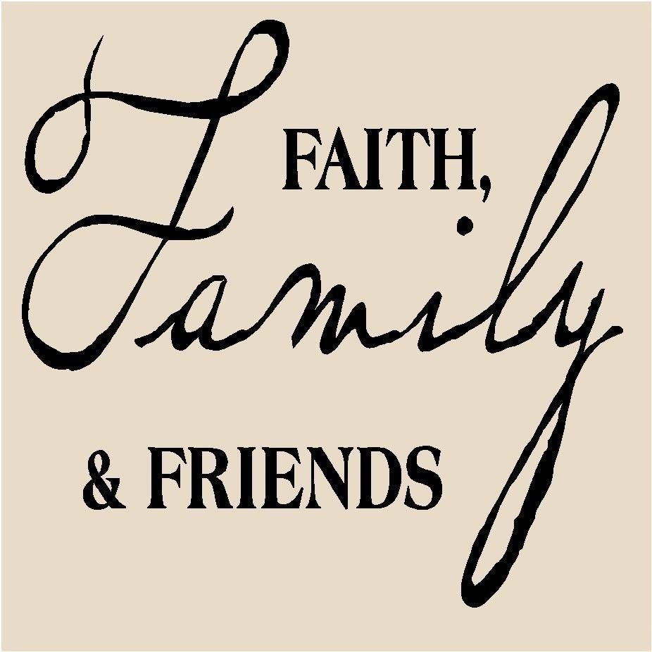 Faith Family Friends T19 Vinyl lettering quote tile Decal