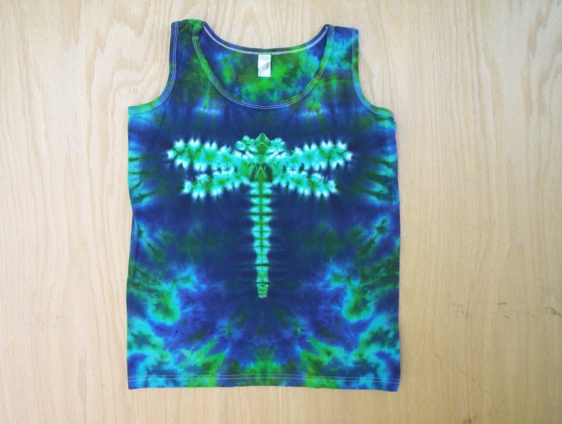 Dragonfly Tie Dye Tank Ladies Size Small