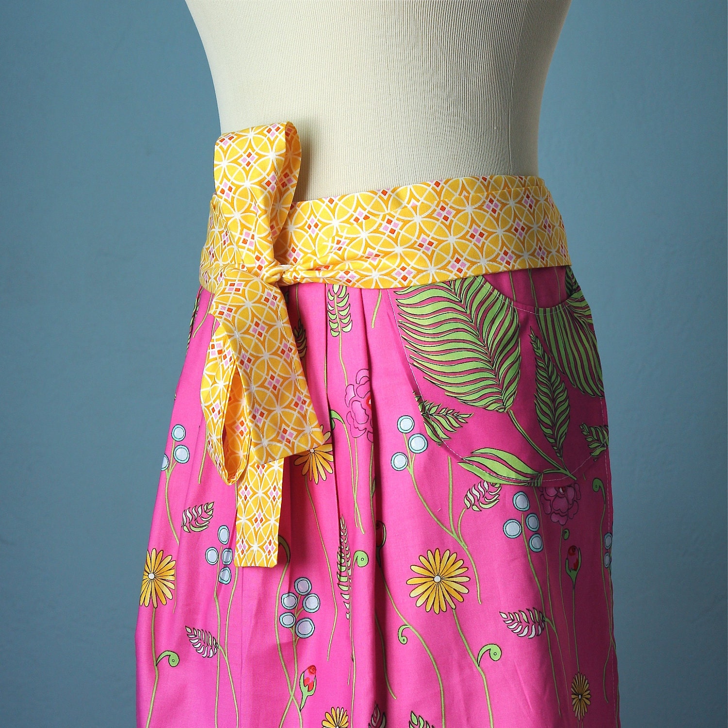 Pretty Pink Half Apron for Women with Dena Designs Fabric
