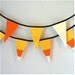 LAST ONE and FREE Shipping - candy corn halloween pennants or bunting flags