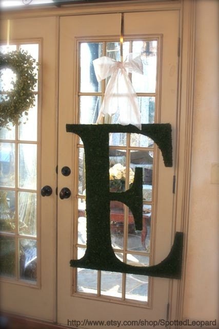 Moss Covered Letter Initial Monogram 36 Inch