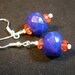 SALE -Orange and Blue Jade Earrings