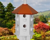Purple Martin Bird House Martin House Copper Roof Painted White Birdhouse Handcrafted NC USA