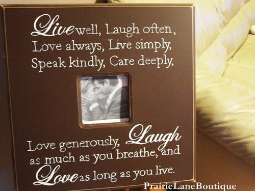 20x20 Custom made to order Hand Painted Live Laugh Love Quote Picture Frame