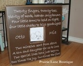 20x20 Custom Picture Frame with Twins Quote Personalized Nursery Decor Baby Gift TWINS