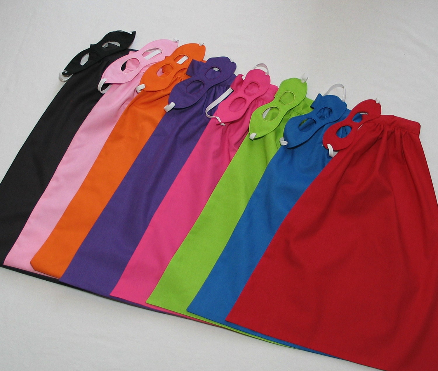 Super Hero Cape and Mask - Plain, no symbol - you choose the color - Many More Cape Options available in shop
