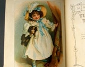 Antique Victorian Childrens Chromolitho Book: Tiny Tot Tales, Golden Reader Series, Illustrated HB