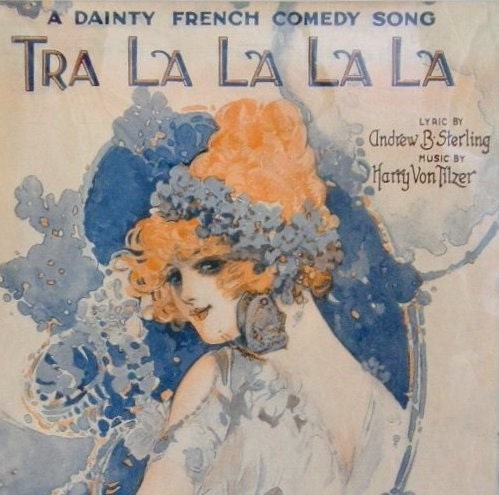 1920 Redheaded French Flapper - Matted Sheet Music Cover