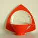 Vintage Cup & Saucer Set - Fabulous Art Deco / Atomic Salem Tricorne, Streamline in Mandarin Orange