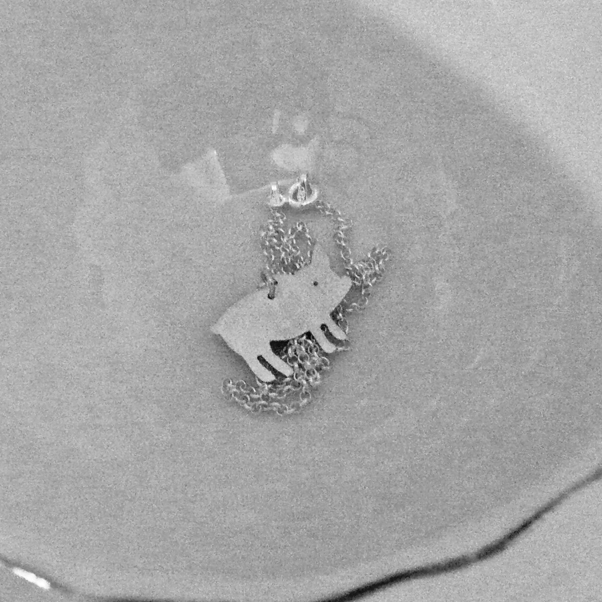 Tea cup pig sterling silver necklace