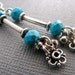 Sterling Silver Turquoise Earrings, Sterling Tubes, Bells, and Flowers, Faceted Turquoise