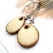 Fluer de Lis Ceramic Earrings, Elaine Ray Ceramic ovals, Eggshell,brass connectors, Antiqued Brass, Victorian Style