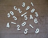 Vintage Numbers Symbols Vintage White Plastic Numbers Symbols Art Supplies Crafts Mixed Media Scrapbooking Embellishments Unique