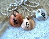 tiny letters - mixed metals on sterling