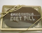 Single Chocoholic Diet Pill in a Gold Gift Box