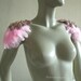 Powder Rose Feather Epaulettes RESERVED