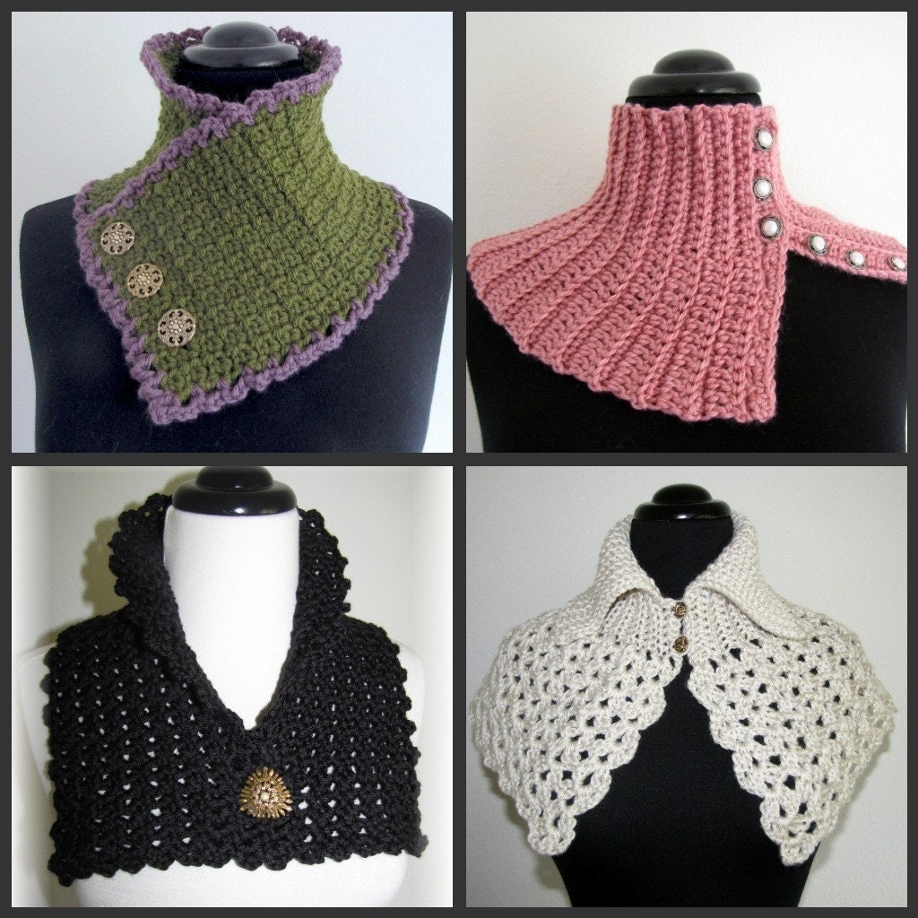 Quick and Easy Crocheted Scarflette Pattern Set -PDF pattern