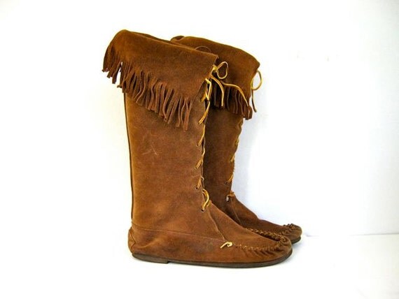 moccasin boots with heel