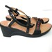 Vintage black leather sandals 39