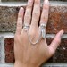 Feather & Silver Double Connected Chain Ring