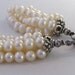 Pearl Earrings Sterling Silver Oxidized Tassel Handmade - Daisy