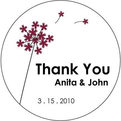 50 Custom Thank You Stickers or Tags - Wind FL026CI
