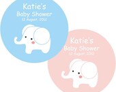 Elephant Baby Shower Labels or Cute Elephant Favor Tags BB003CI (set of 50)
