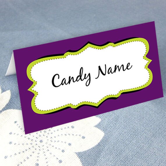Items similar to Candy Name Cardstock Labels custom 3.5 x 2 inch