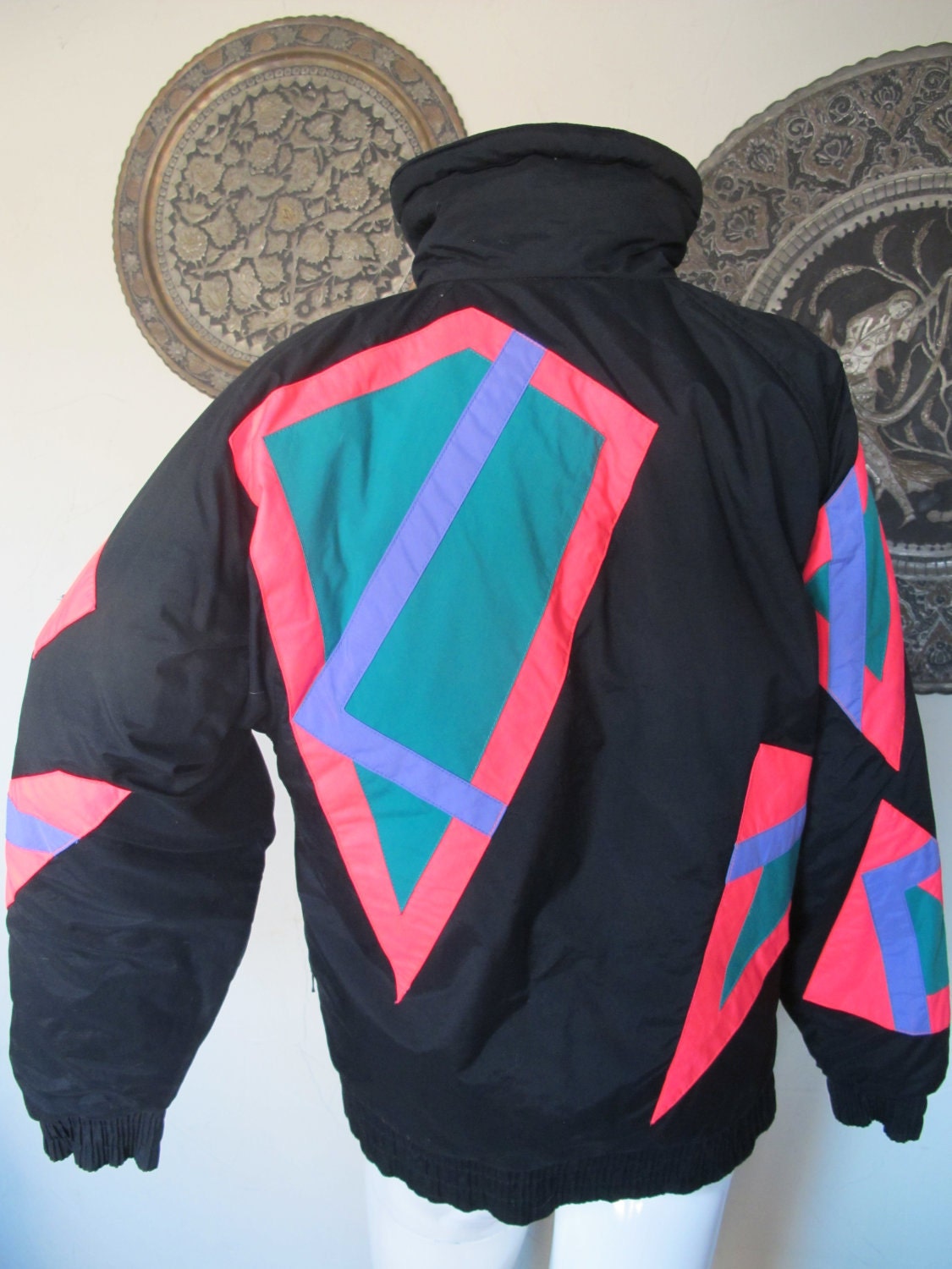 Neon Ski Goddess Downhill 80s Jacket Coat by jenstylechicvintage