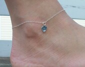 The Juanita Anklet - Small Heart Sterling Silver Hand Stamped Ankle Bracelet
