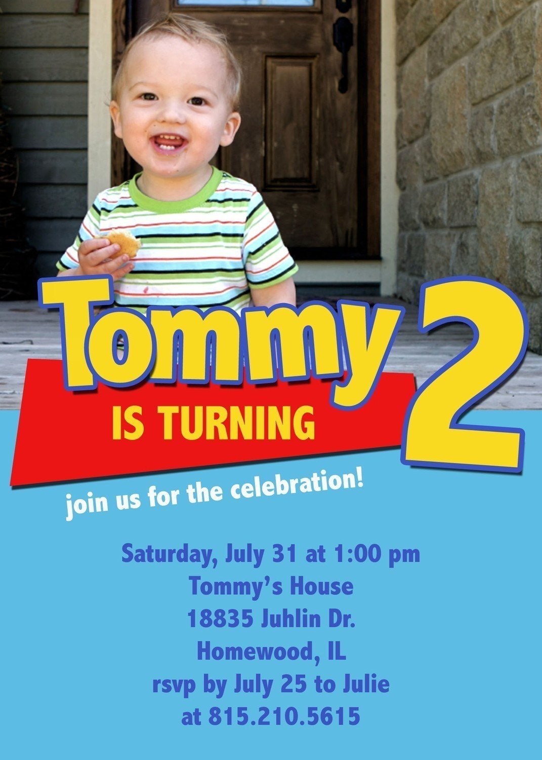 Modern Toy Story Photo Birthday Invitations