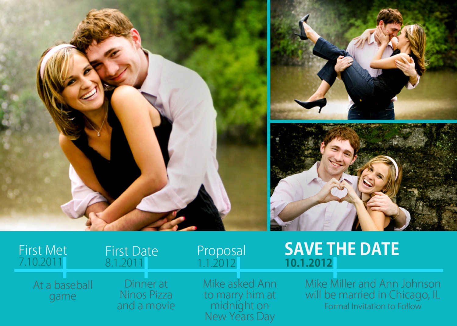 Timeline Save the Date - Many color options available